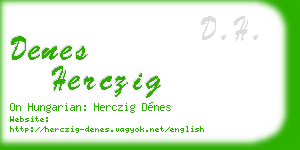 denes herczig business card